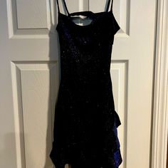 Medium Dark Blue Ruffle On Bottom Multi Color Sparkles Sparkly Mini Dress, Shimmery Dress, Black Homecoming Dress, Trench Dress, Cutout Maxi Dress, Corset Mini Dress, Goth Dress, Windsor Dresses, Mini Skater Dress