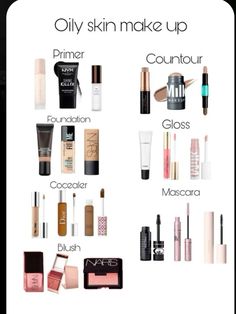 Best Makeup Routine For Oily Skin, Drugstore Makeup For Oily Skin, Make Up Products For Oily Skin, Contour Recommendation, Makeup Steps For Oily Skin, Oily Makeup Look, Oily Makeup Routine, Make Up For Oily Face, Makeup Base For Oily Skin