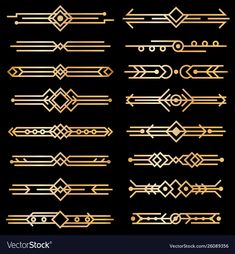 gold lines and arrows on black background