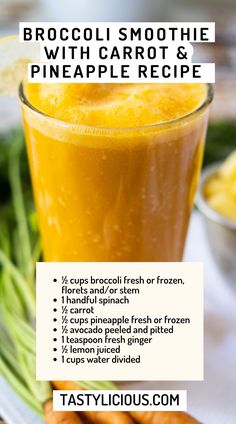 broccoli smoothie with carrot and pineapple recipe