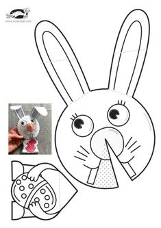 a paper bunny mask with an image of the face