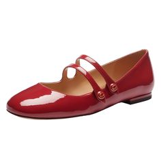 PRICES MAY VARY. Editor's Notes: A modern take on a timeless style, our Winley Mary Jane flat is a super-lightweight, go-with-everything design Patent Leather: This mary jane ballet flats feature a patent leather with a snap closure All Day Comfort: An elegant ballet flat featuring a cushiony foam footbed for all-day comfort and a rubber sole for great traction It's All in the Details: Patent leather upper, man-made leather lining, leather footbed, rubber outsole, snap closure, 1/2" heel This is Beauty Stocking Stuffers, Mary Jane Shoes Flat, Mary Jane Ballet Flats, Holiday Shoes, Red Flats, Sneaker Dress Shoes, Weekend Plans, Mary Jane Pumps, Mary Jane Flats