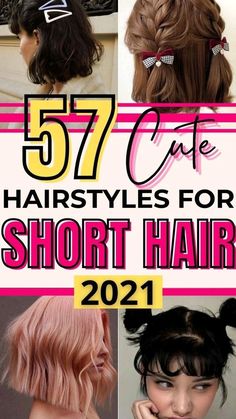 Short Hairdo Ideas, Cute Hairstyles For Short Hair For Teens, Cute Trendy Hairstyles For Short Hair, Short Hairstyle Women Ideas School, Teen Short Hairstyles, Hairdos For Curly Hair Short, What To Do With Short Hair, Ideas For Short Hair Styling Easy, Cute Easy Short Hairstyles Ideas