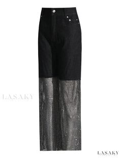 Denim Diamond Carla Jeans Black Denim Jeans For Party, Spring Party Wide Leg Jeans, Wide Leg Denim Pants For Party, Spring Party Jeans With Pockets, Summer Party Wide Leg Jeans, Cotton Pants For Fall Parties, Summer Party Denim Pants, Cotton Party Pants For Fall, Fall Party Cotton Pants