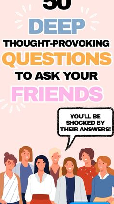 Deep questions to get to know your friends better list. Here are 50 introspective questions to make lasting relationships and to strengthen your relationships you already have. Get closer with your friends & stay connected with these 50 thoughtful questions to ask to get to know someone better list. Use these get to know you questions and learn how to start a conversation and make lasting relationships with the people you meet. Getting To Know You Questions Friends, Introspective Questions, Intellectual Questions, Thoughtful Questions To Ask, Work Reflections, Best Conversation Topics, Questions To Ask People, Gratitude Gifts, Friend Questions