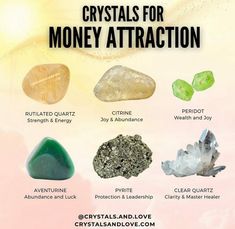 Money Attraction, Crystals For Manifestation, Crystal Uses, Crystal Aesthetic