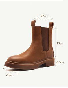 Winter Autumn Side Elastic Chelsea Boots — Obiono Obiono Shoes, Elegant Chunky Heels, Autumn Boots, Summer Boots, Winter Ankle Boots, Women Shoes Online, Color Coffee, Chunky Heels Sandals, Retro Shoes