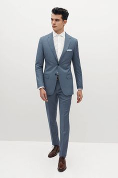 Dress your groomsmen in these stylish, affordable light blue jackets from our friends at SuitShop. Turn up your groomsmen style with this handsome light blue jacket from SuitShop.n EXCLUDED FROM PROMOS. RETURNS AND EXCHANGES OF THIS ITEM ARE HANDLED BY OUR FRIENDS AT SUITSHOP. | Light Blue Groomsmen Suiting Size 40 Long | Birdy Grey Suit Jacket by SuitShop Mens Suit With Bow Tie, Pale Blue Suit Mens, Blue Color Suits For Men, Destination Wedding Suits Groom Attire Men Beach, Light Blue Terracotta Wedding, Slate Blue Groomsmen Attire, Navy Mens Suit Wedding, Men’s Blue Suit, Dusty Blue Wedding Suit