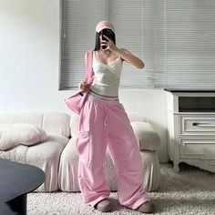 Elasticity:Micro-Elastic Pants Type:Casual Pants Waist Line:High Waist Fabric Type:Spandex, Polyester Pants Length:Full Length Dance Sweatpants, Y2k Hip Hop, Sweatpants Women, Women Y2k, Color Full, Hip Hop Streetwear, Oversized Style