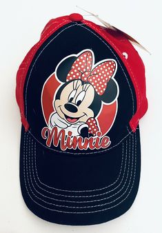 Disney Girls, Ball Cap, New Black, Tracking Number, Trucker Hat, Minnie Mouse, Black And Red, Tags, Disney