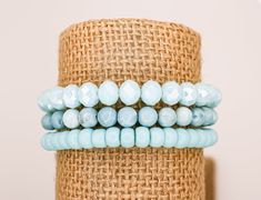 Make a statement with this show stopping 💙Turquoise Glam Bracelet Stack Handmade with high-quality crystal beads, natural cream turquoise gemstones, and heishi disc beads 🌵This listing is for THREE Bracelets - the entire stack!      ▪️Colors as shown in picture (please allow for slight variations as colors may vary due to lighting and screen settings) 🌵Each bracelet is handmade with durable stretch cord and can be made to fit any size wrist       ▪️See bracelet size guide photo for recommenda Pregnancy And Infant Loss, Natural Cream, Infant Loss, Turquoise Gemstone, Bracelet Stack, Bracelet Sizes, Crystal Beads, Size Guide, Jewelry Bracelets