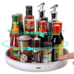 PRICES MAY VARY. Effortless Organization and Storage: The LAMY lazy susan is a highly efficient solution for organizers and storage, providing easy access to all your items. It saves you time and effort while adding convenience and elegance to your kitchen, bathroom, and pantry decor. Easy to Clean and Long Lasting: Crafted from high-quality food-grade plastic, this lazy susan organizer is built to withstand the test of time. Its scratch and crack resistance make it easy to clean, ensuring its s Organiser Cucina, Lazy Susan Organization, Rotating Spice Rack, Lazy Susan Turntable, Kitchen Spice Racks, Spice Rack Organiser, Spice Bottles, Spice Storage, Kitchen Storage Rack