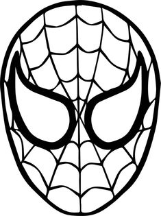 the face of spider man is drawn in black and white, with lines on it