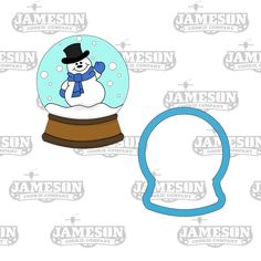 a snowman in a top hat and scarf with a blue rubber band around his neck