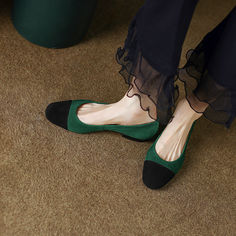 Ladies. treat yourself to a little luxury with these gorgeous emerald green flats. Made from soft suede. they feature a classic cap toe design and slip on easily for a comfortable fit. Whether you're dressing up for a special occasion or just want to add a pop of color to your everyday look. these shoes are sure to turn heads. Upper: Leather/Suede Lining: Leather Outsole: TPR Toe: Cap Toe Closure: Slip on Color: Nude. Emerald Green is_handmade: Yes Elegant Green Slip-on Flats, Chic Green Almond Toe Flats, Chic Green Round Toe Flats, Green Slip-on Flats For Work, Green Flat Heel Flats For Work, Spring Green Ballet Flats With Round Toe, Green Ballet Flats With Flat Heel, Emerald Green Flats, Nude Flats