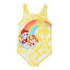 Nothing for her to wear at the pool? It’s Paw Patrol to the rescue! Skye and Marshall are featured in cute, colorful prints on this One-Piece Swimsuit for toddler girls. This one-and-done style is perfect for splash time at the beach or poolside and is crafted in stretch fabric that easily moves with her in or out of the pool. Material: 85% Polyester/15% Spandex Care: Machine washable Country of Origin: Imported Type: One-piece Neckline: Scoop neck Pockets: None Features: Sleeveless; contrast prints Easter Vacation, Lake Party, Marshall Paw Patrol, Movie Themes, Summer Dog, To The Rescue, Tie Dye Patterns, Baby & Toddler Clothing, Paw Patrol