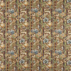 an old wallpaper pattern with flowers and leaves on brown background, from the late 19th century