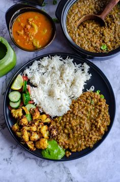 the meal is prepared and ready to be eaten on the table with other dishes around it