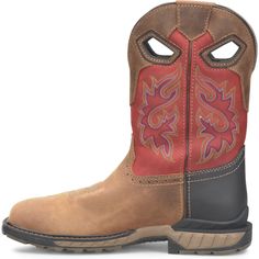 Double H Men's Symbol 11" Wide Square Toe Waterproof Lug Roper Work Boot - Red - DH5395 On Sale Now! This Item Ships FREE! The Men's 11" Waterproof Wide Square Toe Lug Roper is crafted with precision and engineered for performance. Inspired by the quality and durability of Phantom Rider boots, this style offers unmatched protection and comfort for the modern professional. Crafted for the modern professional, this boot features a stylish Monroe Dark Tan Leather Vamp and a sleek Monroe Bossa Nova Red Leather Outdoor Boots, Red Leather Boots For Outdoor, Red Steel Toe Work Boots With Round Toe, Red Work Boots With Reinforced Round Toe, Red Boots With Reinforced Snip Toe, Red Rugged Moc Toe Boots, Red Moc Toe Boots With Reinforced Toe, Rugged Red Boots With Reinforced Toe, Red Work Boots With Reinforced Snip Toe