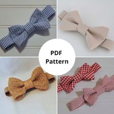 four different types of bow ties are shown