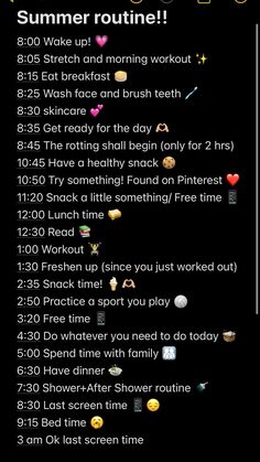 #Summer #aesthetic #Routine Morning Routine Winter Break, Sunday Morning Routine Aesthetic, Morning Routine Summer Break, Spring Break Routine, Perfect Summer Routine, School Morning Routine List, Summer Break Routine, Perfect Weekend Routine, Routine List Ideas