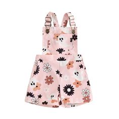 PRICES MAY VARY. Soft Material: Toddler baby girl overall shorts, made of premium 100% polyester material, skin-friendly, breathable and extra soft. Design: Overalls for girls, baby girl summer clothes, toddler girl jumpsuit shorts, cute daisy floral print, wide shoulder straps with button closure, 3 pockets, rolled hem, flower printed pattern makes little girls look sooo sweet and fashionable. Occasions: Little baby girl romper suspender shorts, toddler shortalls, boho summer clothes, comfy and Flower Ghost, Sleeveless Playsuit, Toddler Girl Halloween, Suspender Shorts, Shorts Jumpsuit, Ghost Print, Girls Overalls, Tank Romper