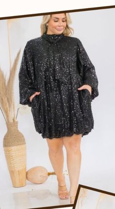 Elevate your holiday wardrobe with our Sequin Bubble Black Dress! Made with luxurious fabric and featuring a unique bubble design, this high fashion dress is sure to turn heads. Perfect for fancy events or a night out, its sequins add a touch of glamour to any occasion. Make a statement and stand out from the crowd in this must-have dress! model wearing 1x All Sales Final