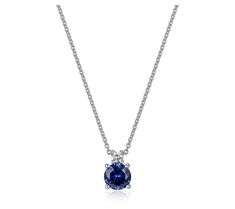 Bring a sparkling touch of elegance to your look with this beautiful pendant that features a rich lab-grown solitaire sapphire that shimmers in any light. From LuxLab Diamonds. Sapphire Diamond Pendant, Sapphire Diamond, Diamond Pendant, Lab Grown, Sapphire, Lab, Jewelry Necklaces, Diamonds, Sparkle