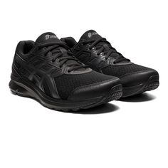 The Jolt 3 Running Shoes by ASICS are a great-value, good-fitting choice for all athletes. With the cushioning from the EVA midsole and protection from its synthetic overlays, this shoe is a winner, hands-down.... Black Asics, Basket Sport, Trainer Sneakers, Black Running Shoes, Stylish Shoes, Shoes Trainers