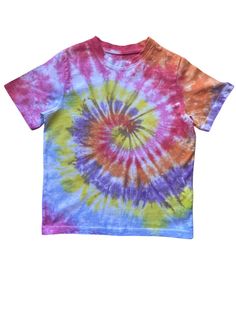 Orange, Yellow, Blue, Red, Purple, Pink Spiral Tie Dye T-Shirt Welcome to Essex Tie Dye This T-Shirt has been designed and hand dyed in the UK.  All items in our shop are hand dyed and due to the unique nature of tie dye the colour and patterns will vary from image. If you want to see our OTHER SPIRAL DESIGNS click https://www.etsy.com/uk/shop/EssexTieDye?ref=seller-platform-mcnav&section_id=41479531 To see our FULL RANGE of Tie Dye items VISIT OUR HOME PAGE here https://www.etsy.com/uk/shop/Ess Spiral Tie Dye, Unique Nature, Spiral Design, Tie Dye T Shirts, Red Purple, Dye T Shirt, Orange Yellow, Yellow Blue, Washing Instructions