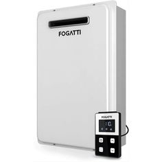 a white and black electronic device with the word fogatt on it