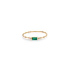 14k gold medium emerald horizontal baguette ring SPECIFICS • band is approx. 1mm wide• baguette-cut emerald is approx. 4mm x 2mm***Need a size not listed? Please email direct@zoechicco.com to submit your request, and we'll do our best to accommodate. We recommend you visit your local jeweler to get a professional measurement or order our complimentary ring sizer (US residents only) to determine your correct size. Emerald Minimalist Ring, Gold Rings Emerald, Emerald Gold Jewelry, Emerald Baguette Ring, Zoe Chicco, Baguette Ring, May Birthstone, Ring Sizer, Emerald Jewelry