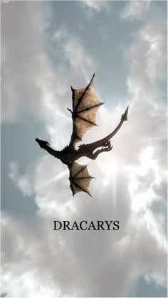 a dragon flying in the sky with its wings spread