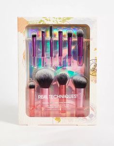 Real Techniques Travel Fantasy Mini Brush Set | ASOS Beauty Blender Real Techniques, Real Techniques Setting Brush, Beauty Blender Set, Eyeliner Techniques, Real Techniques Brushes, Makeup Brushes Guide, Mini Brush, Travel Makeup Brushes, Face Kit