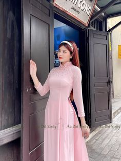 🌻This Set includes 1 long dress and 1 pants ( same color and fabric as top) Material: Chiffon Stretchy level: 4/10 🌻 The measurement of this ao dai (long dress) is in Vietnamese size (American size tends to be bigger for the same size). Please LOOK AT THE SIZE CHART CAREFULLY BEFORE ORDERING. There might have some chalk writings on the fabric due to making process. These marks can be washed away easily. 🌻NO RETURN OR EXCHANGE EXCEPTED 💜 Thank you very much!💜 Pink Stretch Floor-length Dress, Pink Fitted Elegant Ao Dai, Elegant Fitted Pink Ao Dai, Elegant Summer Ao Dai For Party, Pink Elegant Fitted Ao Dai, Elegant Ao Dai For Summer Parties, Pink Ao Dai For Evening Spring Events, Spring Evening Pink Ao Dai, Elegant Pink Ao Dai For Summer