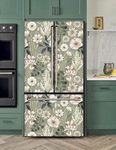 MAKE YOUR FRIDGE TRULY PERSONAL WITH WATERCOLOR FLOWERS!  Fridge Wrap Sizes you can choose in Options.  1 Wrap - for all front doors (I'll cut it according to the dimensions that you indicate in the comment). If you need sides too, please choose 3 pieces.  ☆ For 2 pсs -20% DISCOUNT (1 front + 1 side) ☆ For 3 pсs -30% DISCOUNT (1 front + 2 side) ------------------------------------------------------------ I have Dishwasher Wrap in the same pattern ☆ SET Fridge + Dishwasher Wraps - 10% DISCOUNT ----------------------------------------------------------- If you don't see Size that suits you, please email me. I can make Custom size for any fridge (Top Freezer, Bottom Freezer, French Doors, Side by Side etc.)  Sizes Fridge Wrap Floral and price(W x H):  SET ☆ 1 FRIDGE WRAP (all front doors)☆ 21 Refrigerator Covers Magnet, Wallpaper Fridge, Green Fridge, Dishwasher Wrap, Flower Kitchen Decor, Refrigerator Cover, Refrigerator Wrap, Fridge Wrap, Fridge Decals