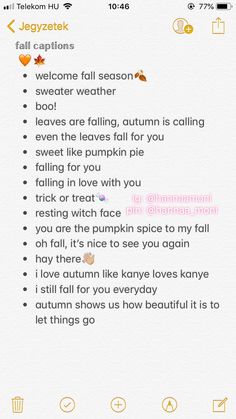 the text on the phone says, welcome fall season and autumn is calling everyone to love you