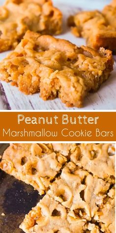 peanut butter marshmallow cookie bars are the perfect treat for any party or gathering