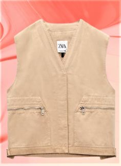 Premium Quality $129 ZARA LIMITED EDITION BEIGE COTTON SLEEVELESS VEST sz S | 2674/043, Women's Coats Jackets Gilet Outfit, Zara Limited Edition, Outfit Zara, Cotton Vest, Sleeveless Vest, Women's Coats & Jackets, Women's Coats, Jacket Style, Limited Editions