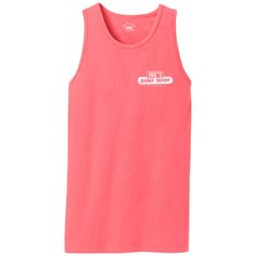 Experience the essence of endless summer days with Joe's Surf Shop Vintage Beach Wash® Garment-Dyed Tank Top. Crafted from premium, breathable cotton, this surf shop tank top is designed to keep you cool and comfortable, whether you're catching waves or hanging out by the shore. The Vintage Beach Wash® process gives it a naturally sun-faded look, evoking the charm of a well-worn favorite from the get-go. Featuring a retro surf shop logo, this tank captures the nostalgic spirit of classic beach c Summer Relaxed Fit Soft-washed Tank Top, Relaxed Fit Pink Tank Top For Summer, Pink Relaxed Fit Tank Top For Summer, Surf Shop Logos, Beach Logo, Retro Surf, The Joe, Sun Shirt, Vintage Beach