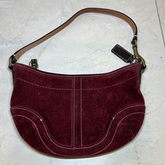 Coach - Suede Burgundy Wristlet Condition: Good/Used Bags Coach, Thrift Finds, Red Suede, Coach Handbags, Wristlets, Coach Bags, Clutches, Fashion Inspo, Bag Lady