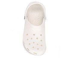 Crocs Classic Men's/Women's Clog You can't go wrong with the Classic unisex Clog by Crocs. The Iconic Crocs Comfort material offers lightweight, flexible cushioning and a gentle massaging sensation, while the well-ventilated upper circulates air for a cool, dry fit in these white Crocs. Synthetic upper Slip-On w/heel strapIconic Crocs Comfort footbedEVA outsole Casual White Slip-resistant Sandals, White Slip-on Casual Clogs, White Casual Clogs With Round Toe, Casual White Clogs With Round Toe, Casual White Slip-on Clogs, White Non-slip Flat Clogs, Classic White Clogs With Cushioned Footbed, Casual White Clogs With Removable Insole, Classic White Round Toe Clogs