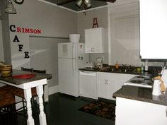 the kitchen is clean and ready for us to use in its new owner's home