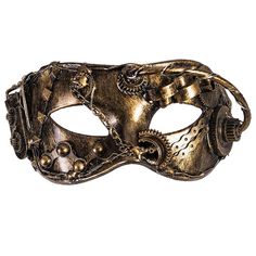 Show off your love for Steampunk at your next masquerade ball when you wear this mask! This mask is both beautiful and unique. With chains, cogs, and stud details, it's a cool looking mask that will make your outfit stand out in a crowd! Steampunk Masks, Mask Steampunk, Aviator Goggles, Punk Baby, Bronze Accessories, Steampunk Mask, Steampunk Halloween, Costumes Couples, Steampunk Clock