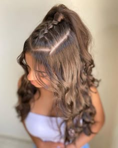 Cute Hair Designs For Long Hair, Medium Length Hairstyles For Dance, Cute Hairstyles For Armpit Length Hair, Cute Hair Ideas For A Dance, Teenage Dance Hairstyles, Cute Braids For Long Hair Easy, Hair Styles For A Dance Schools, Easy Hairstyles For Medium Short Hair, Easy Hairstyles For School Pictures