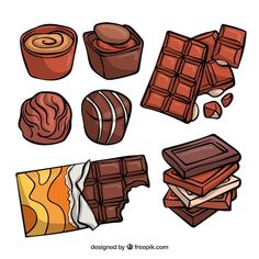 different types of chocolates are shown in this illustration