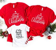 Our First Christmas Shirt, Family Christmas Tee, Matching Christmas Shirt, Dad First Christmas, Mom First Christmas, Baby First Christmas, Christmas Gift, Merry Christmas, Christmas Crew, Funny Christmas Hi , I'm Eliza. Welcome to my shop! Your precious shirt is here. As a small business owner making happy my customers with their purchase is my priority. I prepare all my shirts with love. Please don't hesitate to contact me if you have any question ,concern ,compliment or just to say hi:) Thanks Dads First Christmas, First Christmas Baby, Southern Christmas, Baby First Christmas, Matching Christmas Shirts, Christmas Party Shirts, Xmas Tees, Womens Christmas Shirts, Country Music Shirts