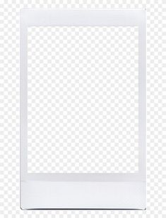 an empty white square frame on a transparent background