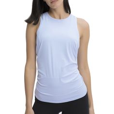 Light Blue Back Bowknot Breathable Sports Tank Blue Moisture-wicking Activewear For Light Sports, Moisture-wicking Blue Activewear For Light Sports, Light Blue Casual Tops For Light Exercise, Blue Casual Activewear With Athletic Fit, Light Blue Breathable Sporty Activewear, Blue Casual Activewear With 4-way Stretch, Light Blue Casual Activewear For Yoga, Light Blue Sleeveless Casual Activewear, Casual Light Blue Activewear For Yoga