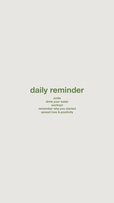 the cover for daily reminder, which is written in green on a gray background with white lettering